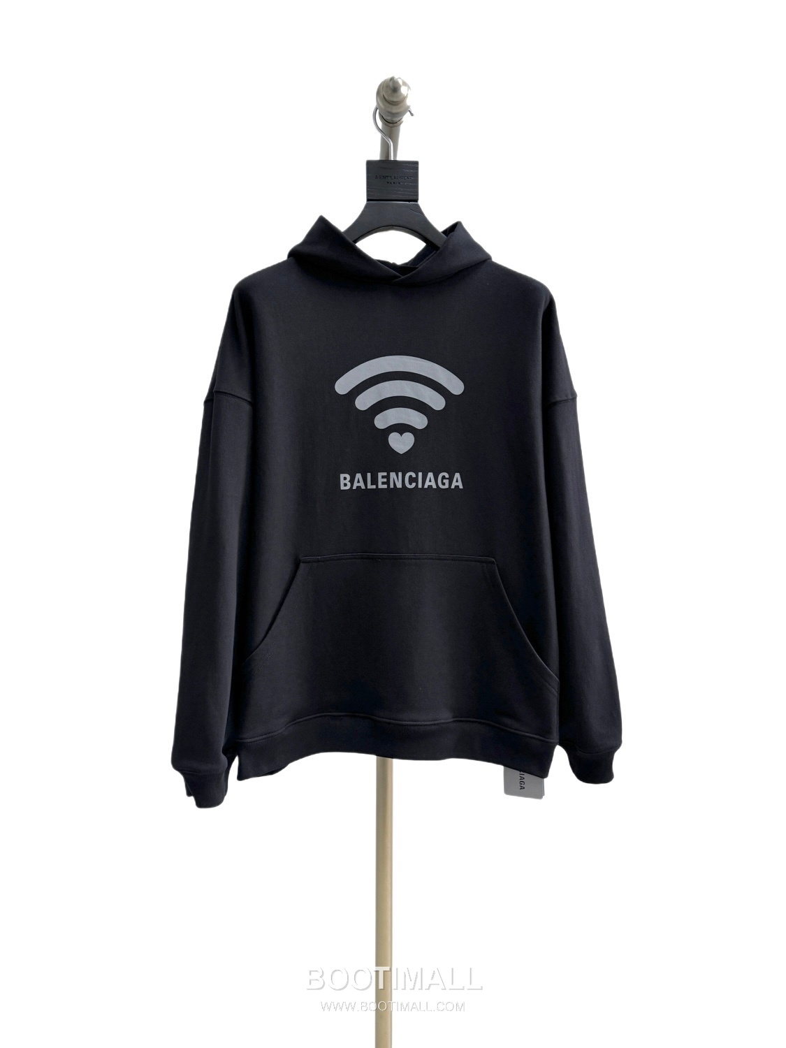 Balenciaga Wifi Heart Print Hooded Sweatshirt Grey 발렌시아가 와이파이 하트 프린트 후드 스웨트셔츠 그레이 22051 10