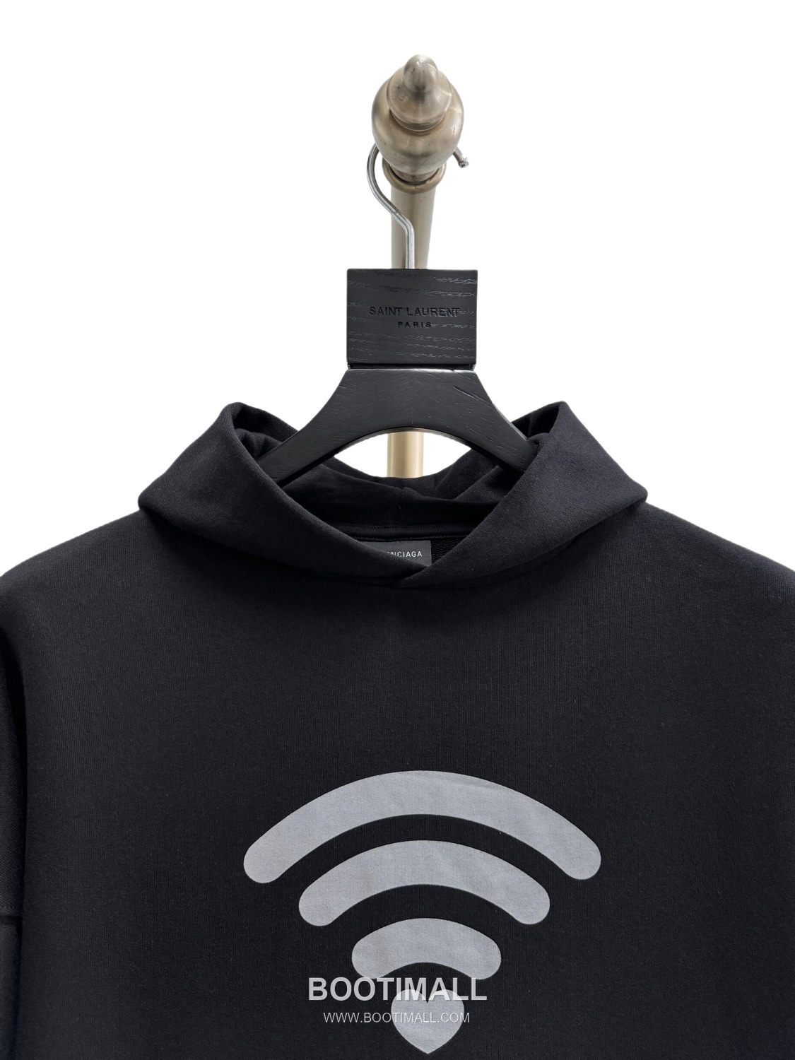 Balenciaga Wifi Heart Print Hooded Sweatshirt Grey 발렌시아가 와이파이 하트 프린트 후드 스웨트셔츠 그레이 22051 12