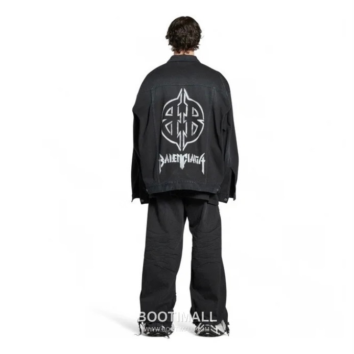 Balenciaga Double B Logo Denim Jacket Black 발렌시아가 더블 B 로고 데님 자켓 블랙 22181 2