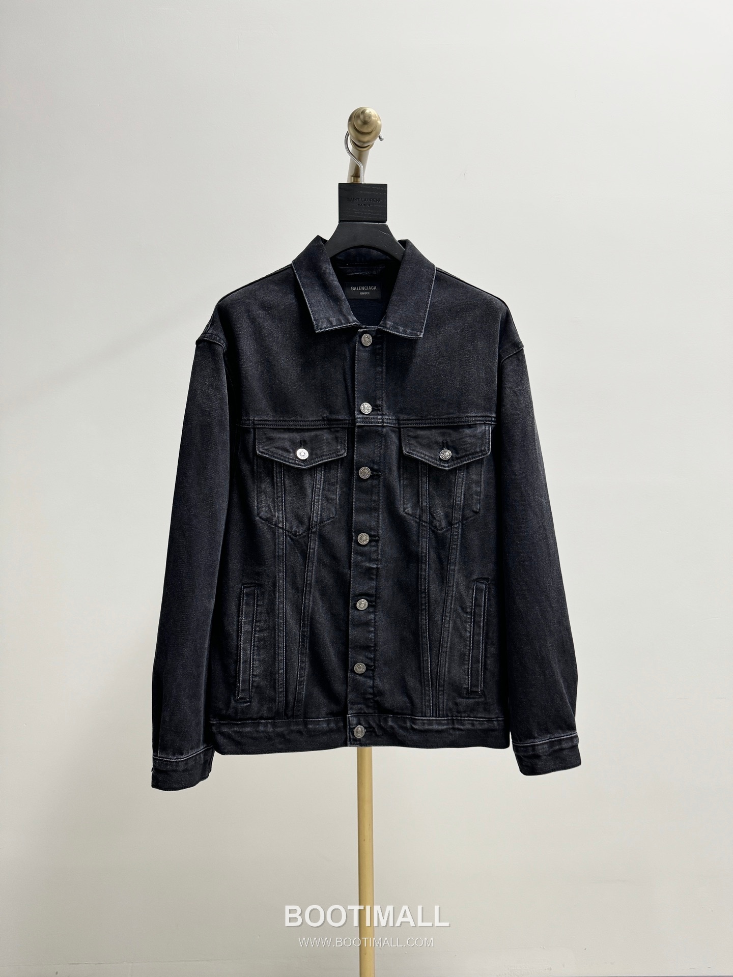 Balenciaga Double B Logo Denim Jacket Black 발렌시아가 더블 B 로고 데님 자켓 블랙 22181 10