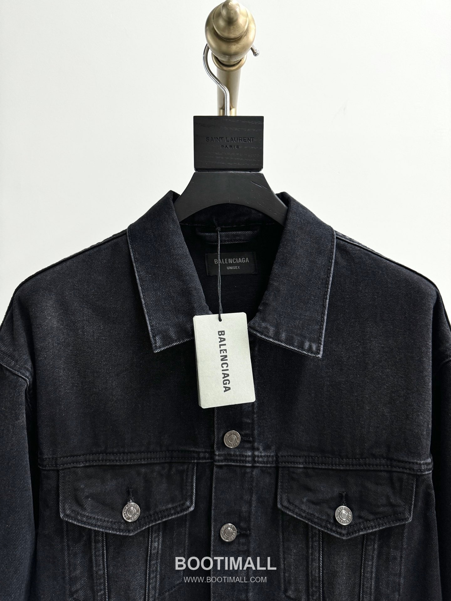 Balenciaga Double B Logo Denim Jacket Black 발렌시아가 더블 B 로고 데님 자켓 블랙 22181 12