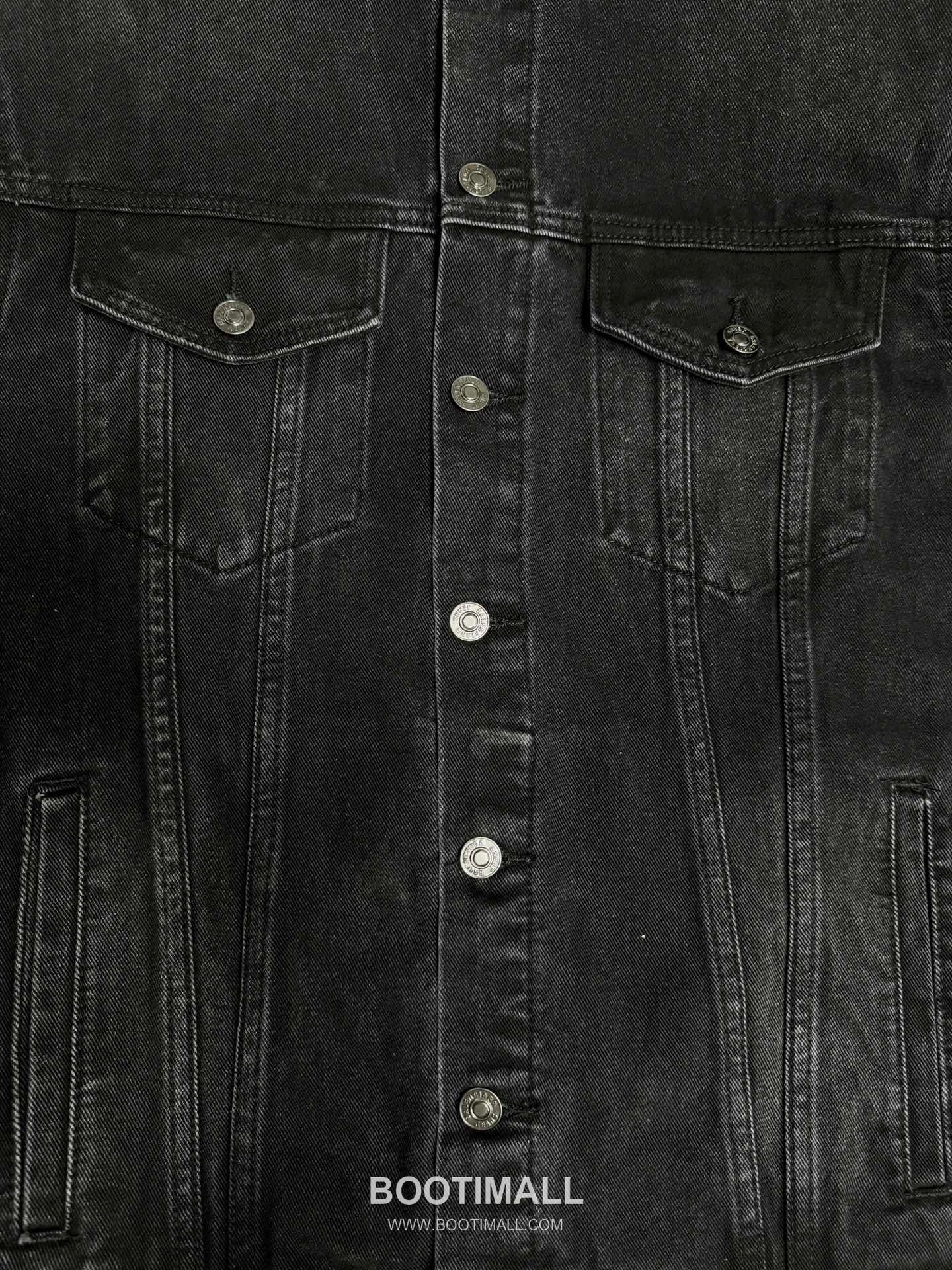 Balenciaga Double B Logo Denim Jacket Black 발렌시아가 더블 B 로고 데님 자켓 블랙 22181 14