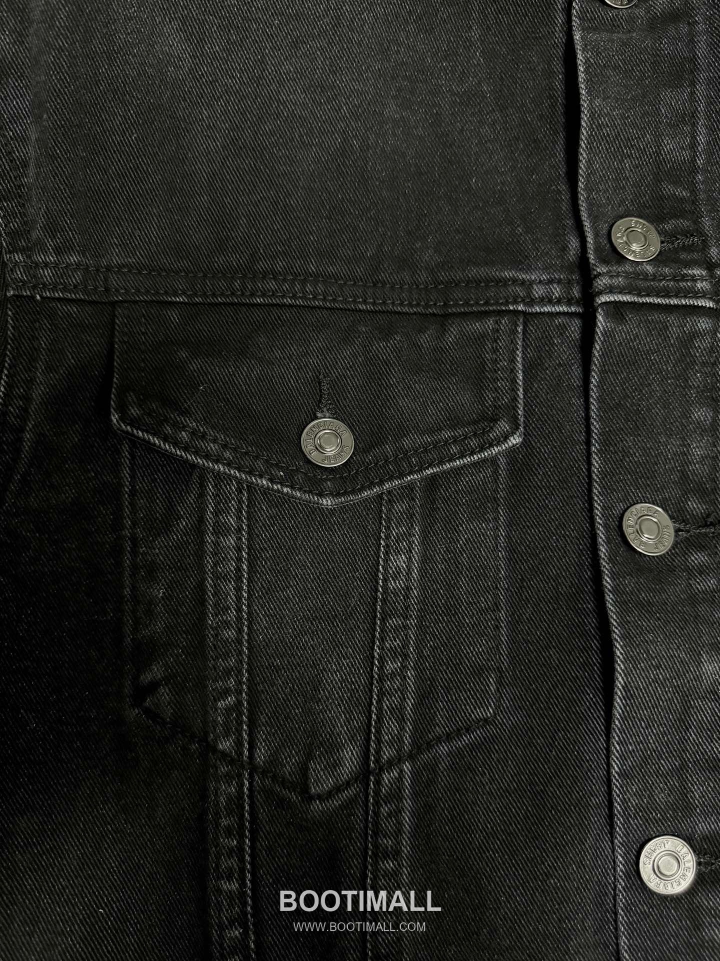 Balenciaga Double B Logo Denim Jacket Black 발렌시아가 더블 B 로고 데님 자켓 블랙 22181 15