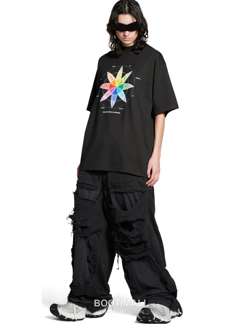 Balenciaga Rainbow Compass Print Cotton T-Shirt White 발렌시아가 레인보우 컴퍼스 프린트 코튼 티셔츠 화이트 31067 7