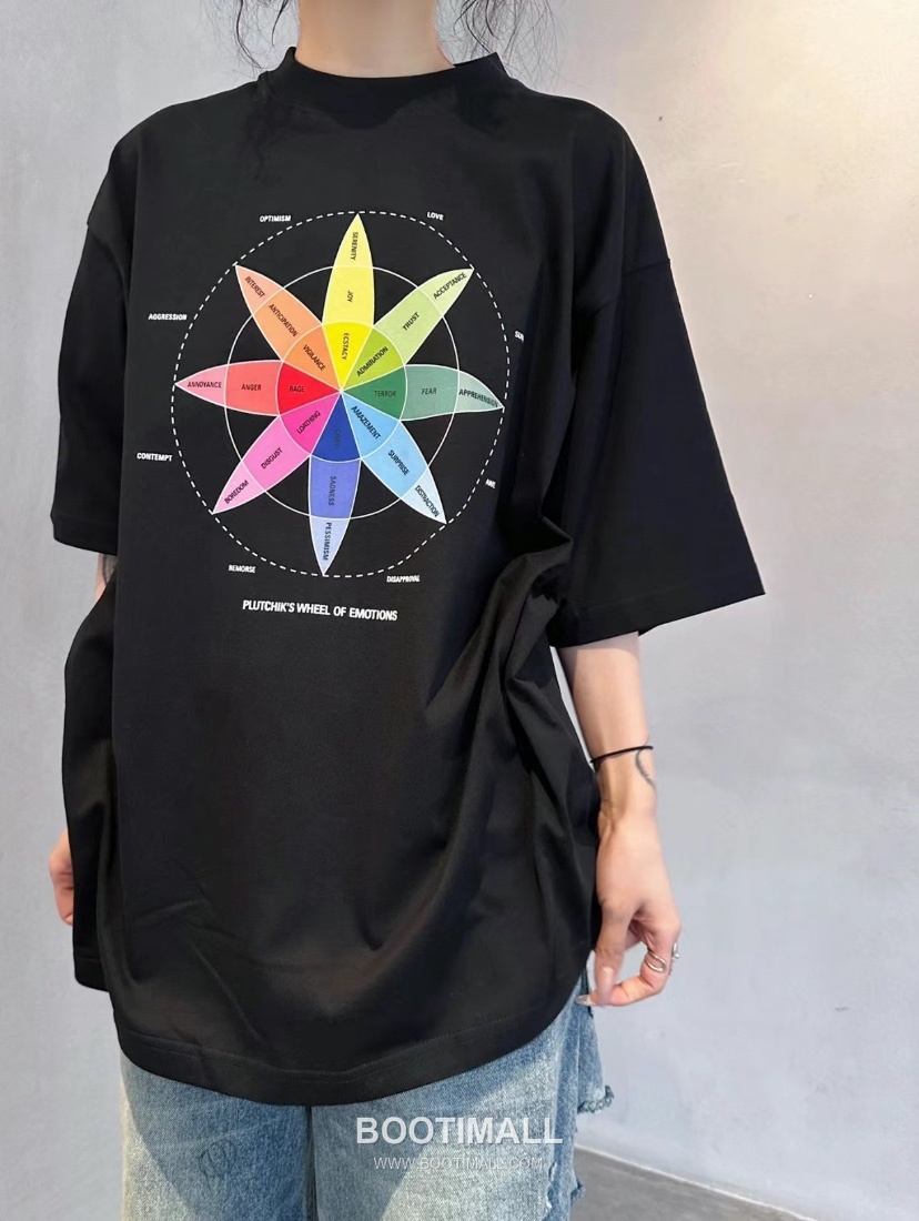 Balenciaga Rainbow Compass Print Cotton T-Shirt White 발렌시아가 레인보우 컴퍼스 프린트 코튼 티셔츠 화이트 31067 12