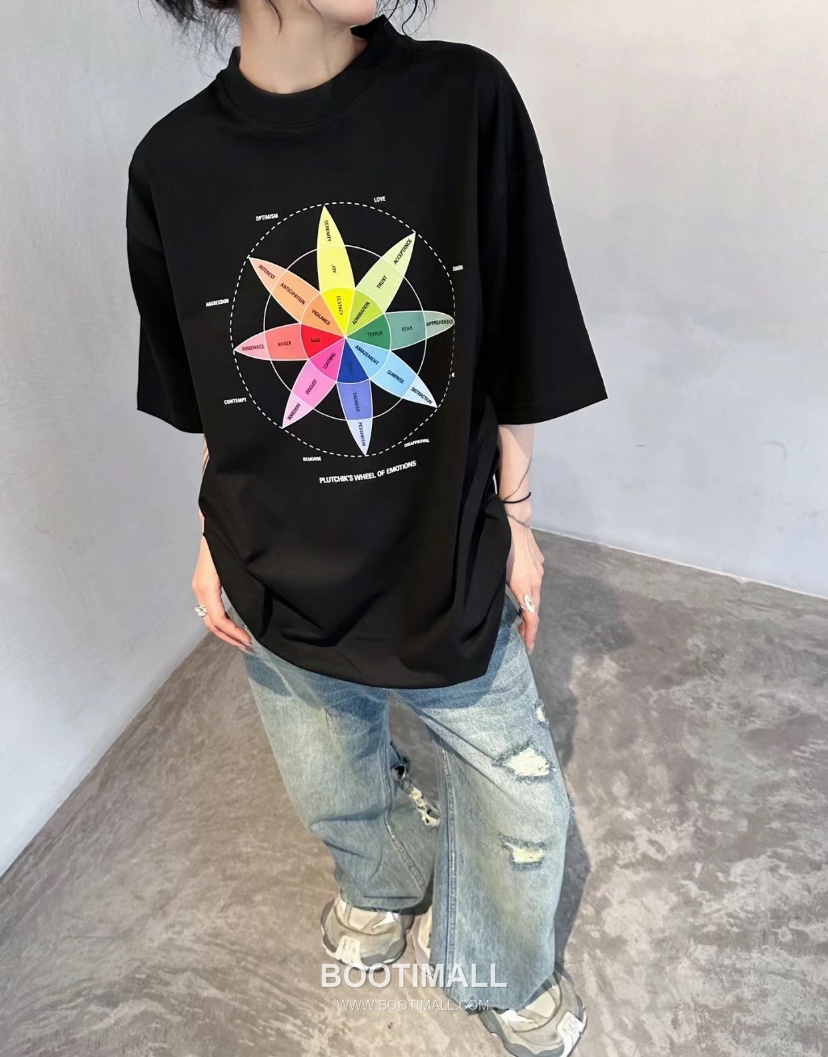 Balenciaga Rainbow Compass Print Cotton T-Shirt White 발렌시아가 레인보우 컴퍼스 프린트 코튼 티셔츠 화이트 31067 13