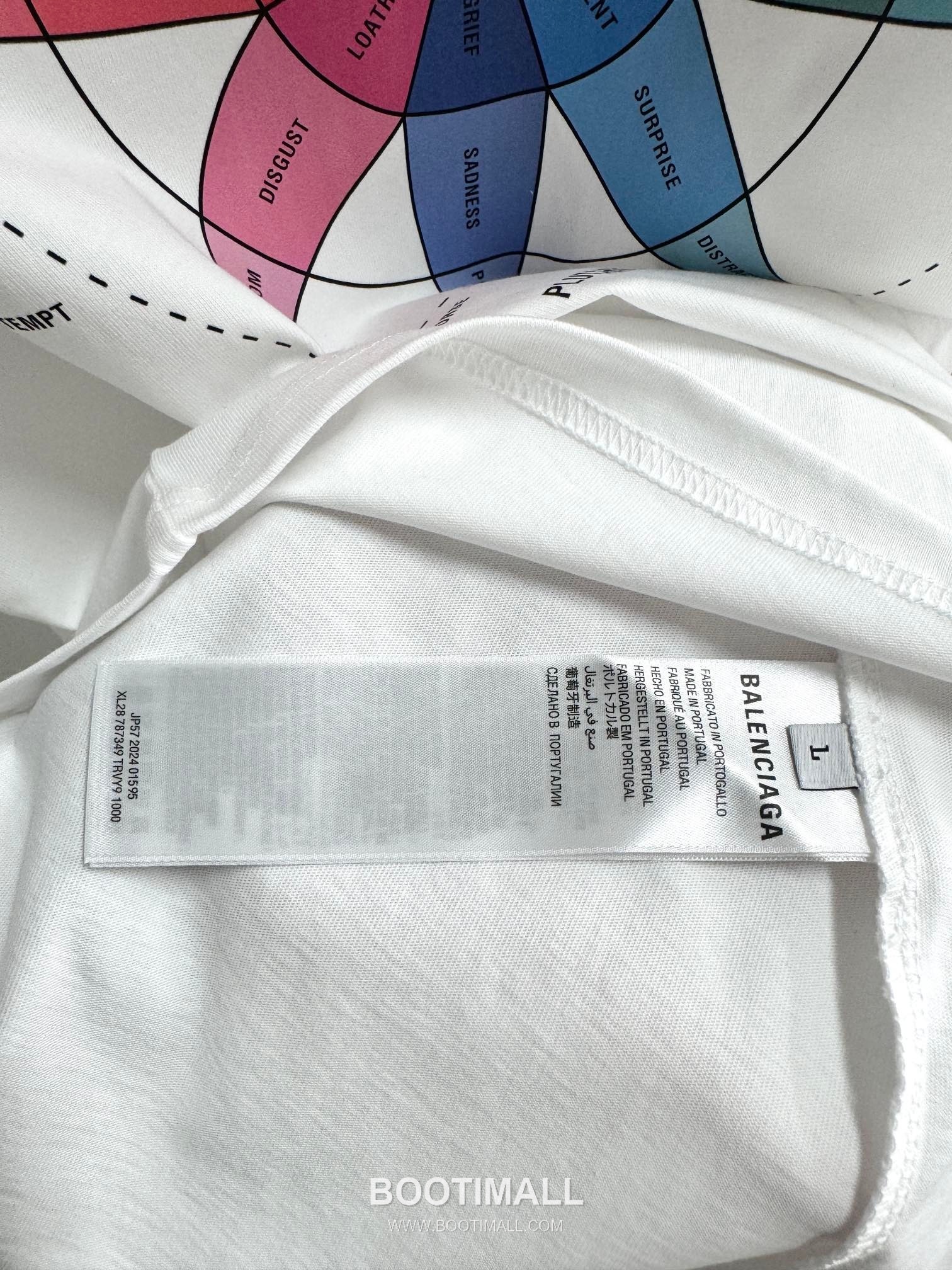 Balenciaga Rainbow Compass Print Cotton T-Shirt White 발렌시아가 레인보우 컴퍼스 프린트 코튼 티셔츠 화이트 31067 23
