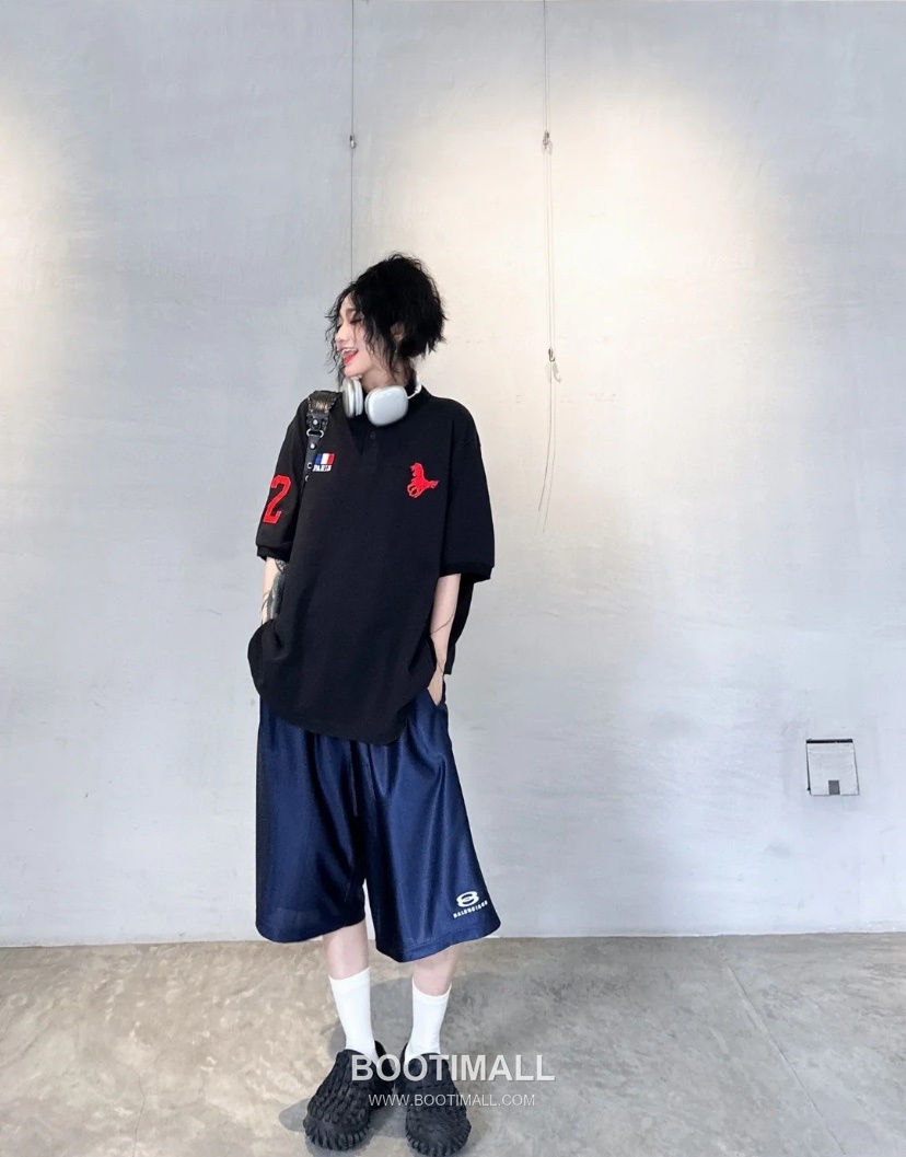 Balenciaga Double Ring Embroidery Basketball Shorts Navy 발렌시아가 더블 링 자수 바스켓볼 숏츠 네이비 31135 6