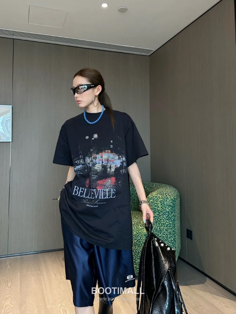 Balenciaga Double Ring Embroidery Basketball Shorts Navy 발렌시아가 더블 링 자수 바스켓볼 숏츠 네이비 31135 7