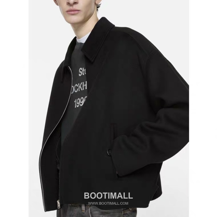 Acne Studios Cashmere Wool Collar Zip Jacket Black 아크네 스튜디오 캐시미어 울 칼라 집업 자켓 블랙 60065 1