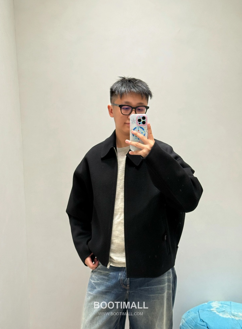 Acne Studios Cashmere Wool Collar Zip Jacket Black 아크네 스튜디오 캐시미어 울 칼라 집업 자켓 블랙 60065 3