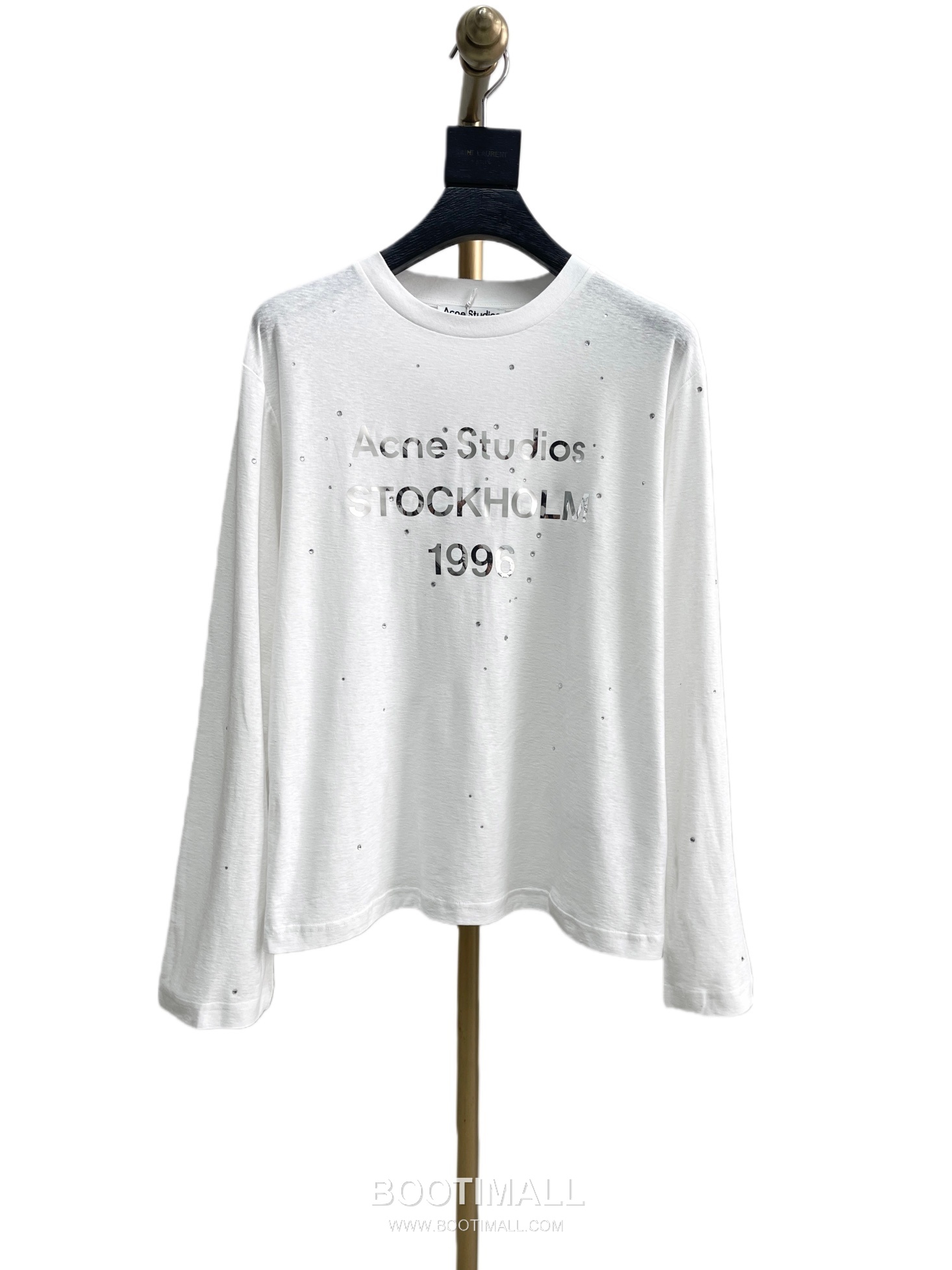 Acne Studios 1996 Letter Shiny Print Long Sleeve T-Shirt White 아크네 스튜디오 1996 레터 샤이니 프린트 롱슬리브 티셔츠 화이트 10029 10