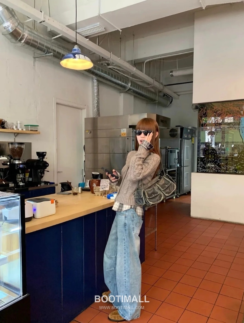 Acne Studios Cable Knit Plaid Panel Wool Cardigan Gray 아크네 스튜디오 케이블 니트 플레이드 패널 울 카디건 그레이 31602 3