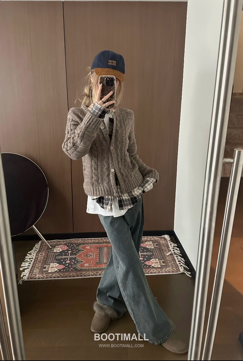 Acne Studios Cable Knit Plaid Panel Wool Cardigan Gray 아크네 스튜디오 케이블 니트 플레이드 패널 울 카디건 그레이 31602 7