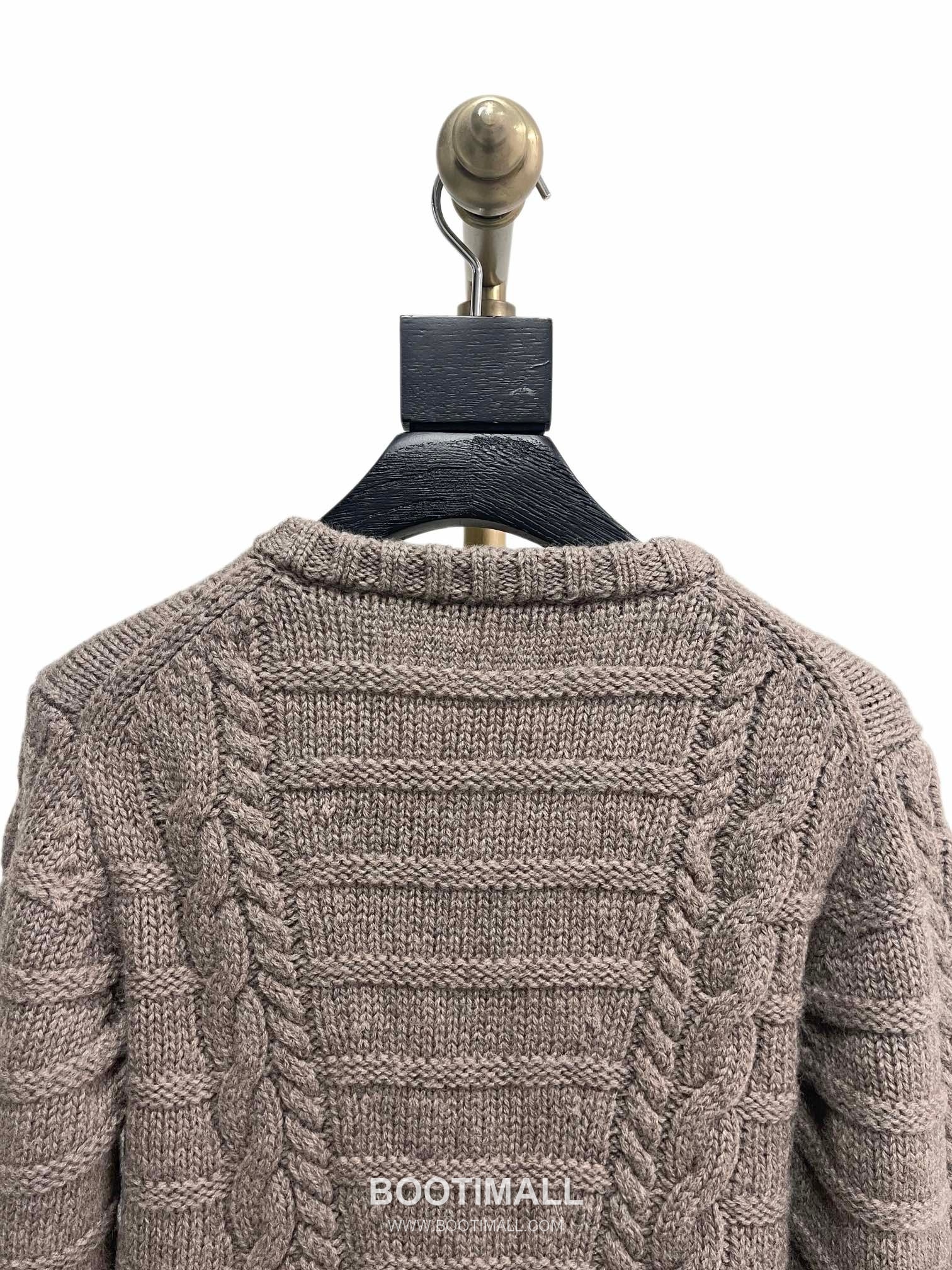 Acne Studios Cable Knit Plaid Panel Wool Cardigan Gray 아크네 스튜디오 케이블 니트 플레이드 패널 울 카디건 그레이 31602 11