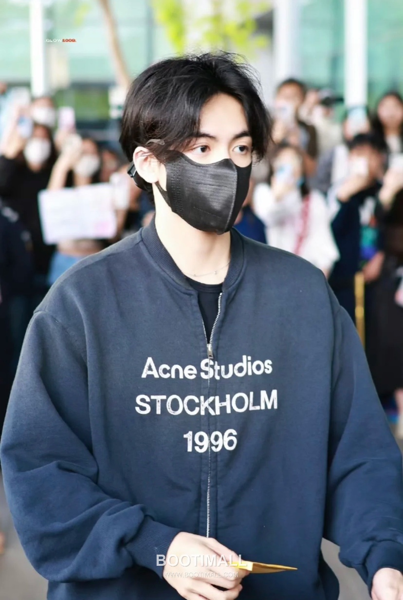 Acne Studios Stockholm 1996 Logo Cotton Blend Zip-Up Hoodie Charcoal 아크네 스튜디오 스톡홀름 1996 로고 코튼 블렌드 집업 후디 차콜 1