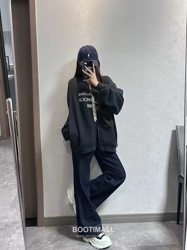 Acne Studios Stockholm 1996 Logo Cotton Blend Zip-Up Hoodie Charcoal 아크네 스튜디오 스톡홀름 1996 로고 코튼 블렌드 집업 후디 차콜 5