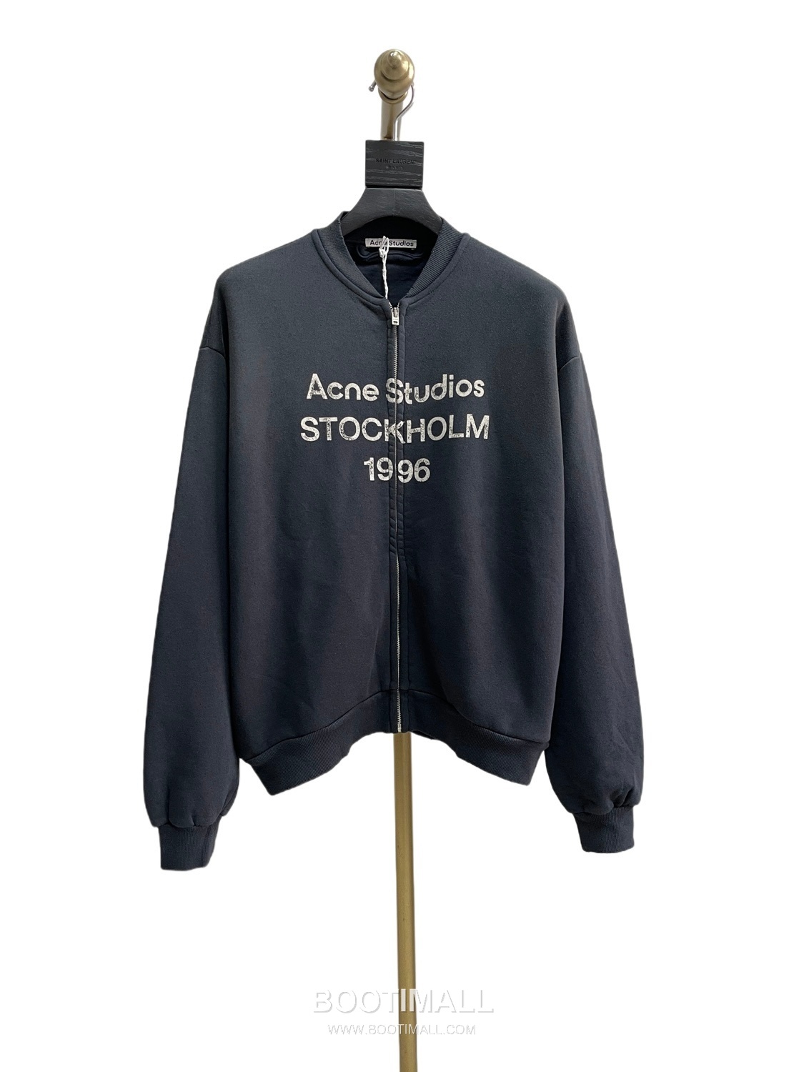 Acne Studios Stockholm 1996 Logo Cotton Blend Zip-Up Hoodie Charcoal 아크네 스튜디오 스톡홀름 1996 로고 코튼 블렌드 집업 후디 차콜 10