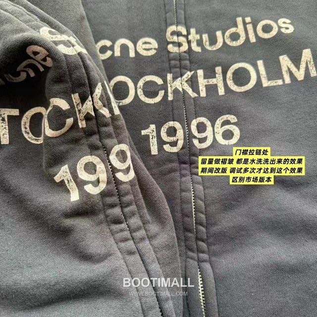 Acne Studios Stockholm 1996 Logo Cotton Blend Zip-Up Hoodie Charcoal 아크네 스튜디오 스톡홀름 1996 로고 코튼 블렌드 집업 후디 차콜 14