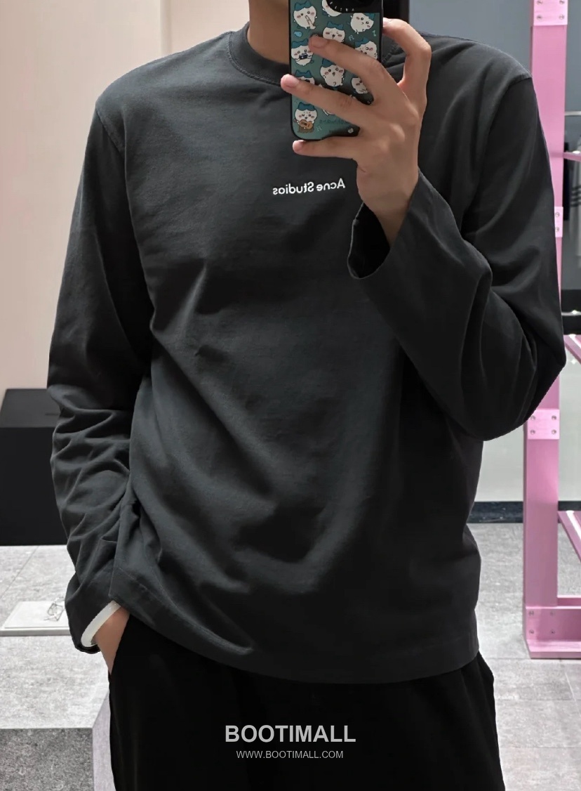 Acne Studios Logo Letter Print Round Neck Long Sleeve T-Shirt 아크네 스튜디오 로고 레터 프린트 라운드넥 긴팔 티셔츠 60033 4