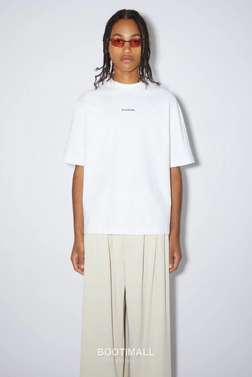 Acne Studios Logo Lettering Cotton T-Shirt White 아크네 스튜디오 로고 레터링 코튼 티셔츠 화이트 50005 1