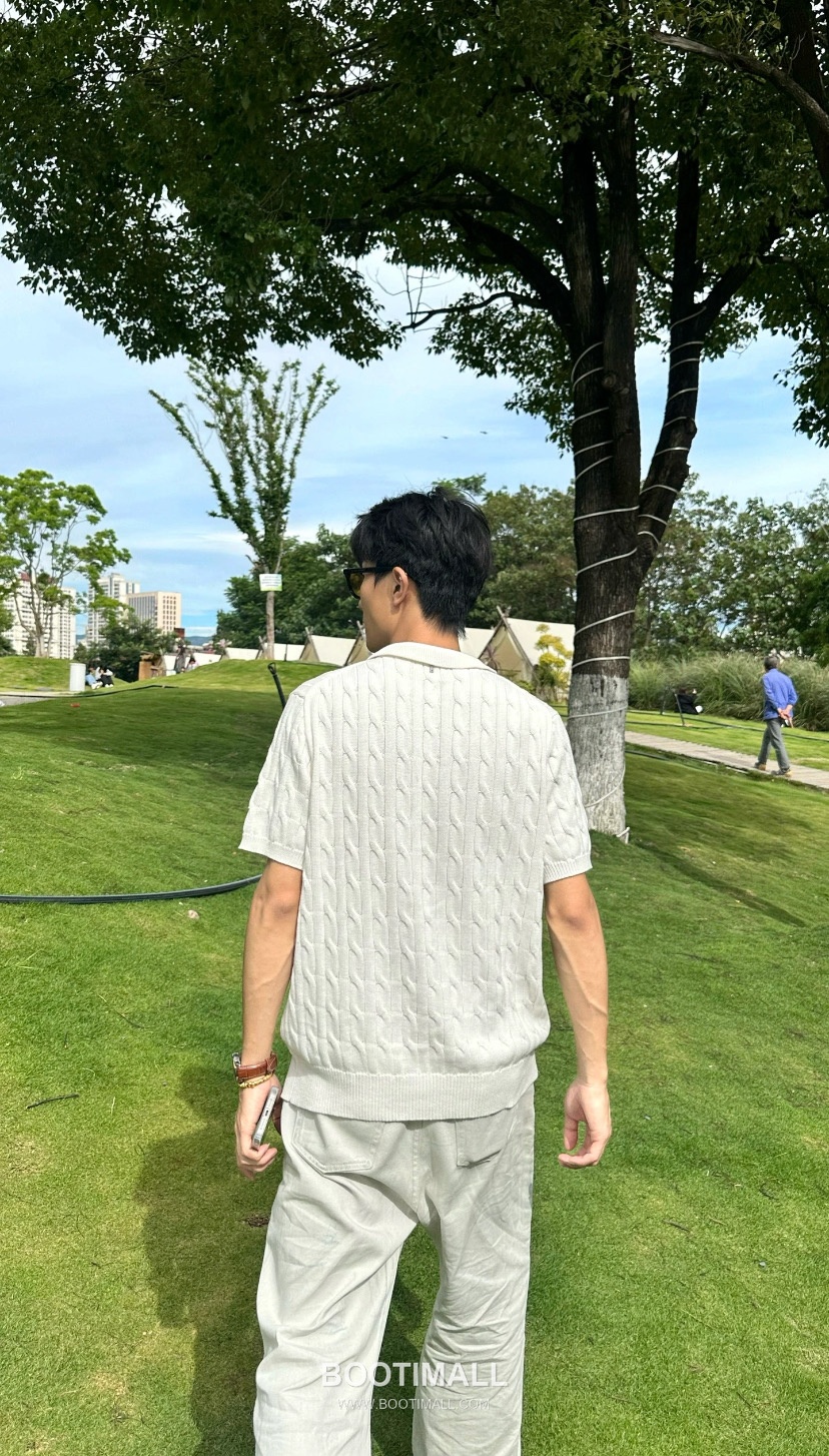 Ralph Lauren Cable Knit Polo Collar Short Sleeve Cotton Knit Shirt Cream 랄프로렌 케이블 니트 폴로 카라 반팔 코튼 니트 셔츠 크림 60112 8