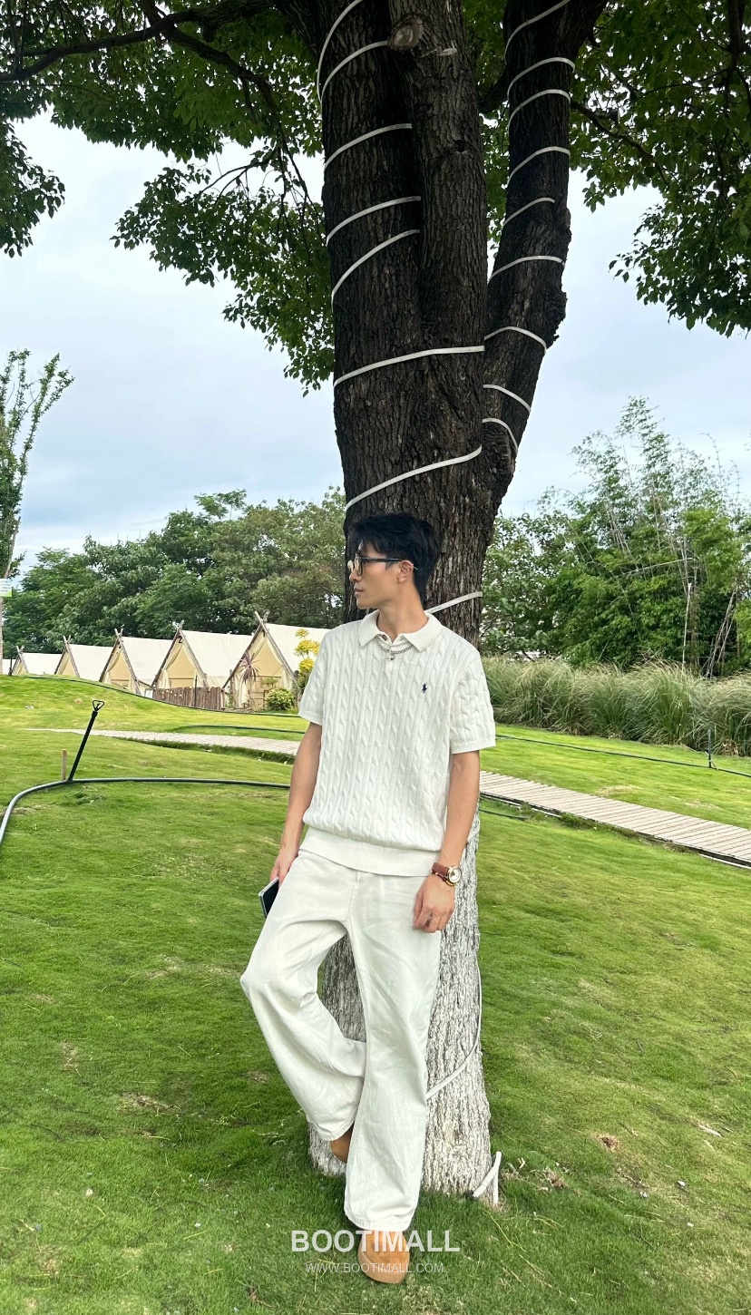 Ralph Lauren Cable Knit Polo Collar Short Sleeve Cotton Knit Shirt Cream 랄프로렌 케이블 니트 폴로 카라 반팔 코튼 니트 셔츠 크림 60112 9