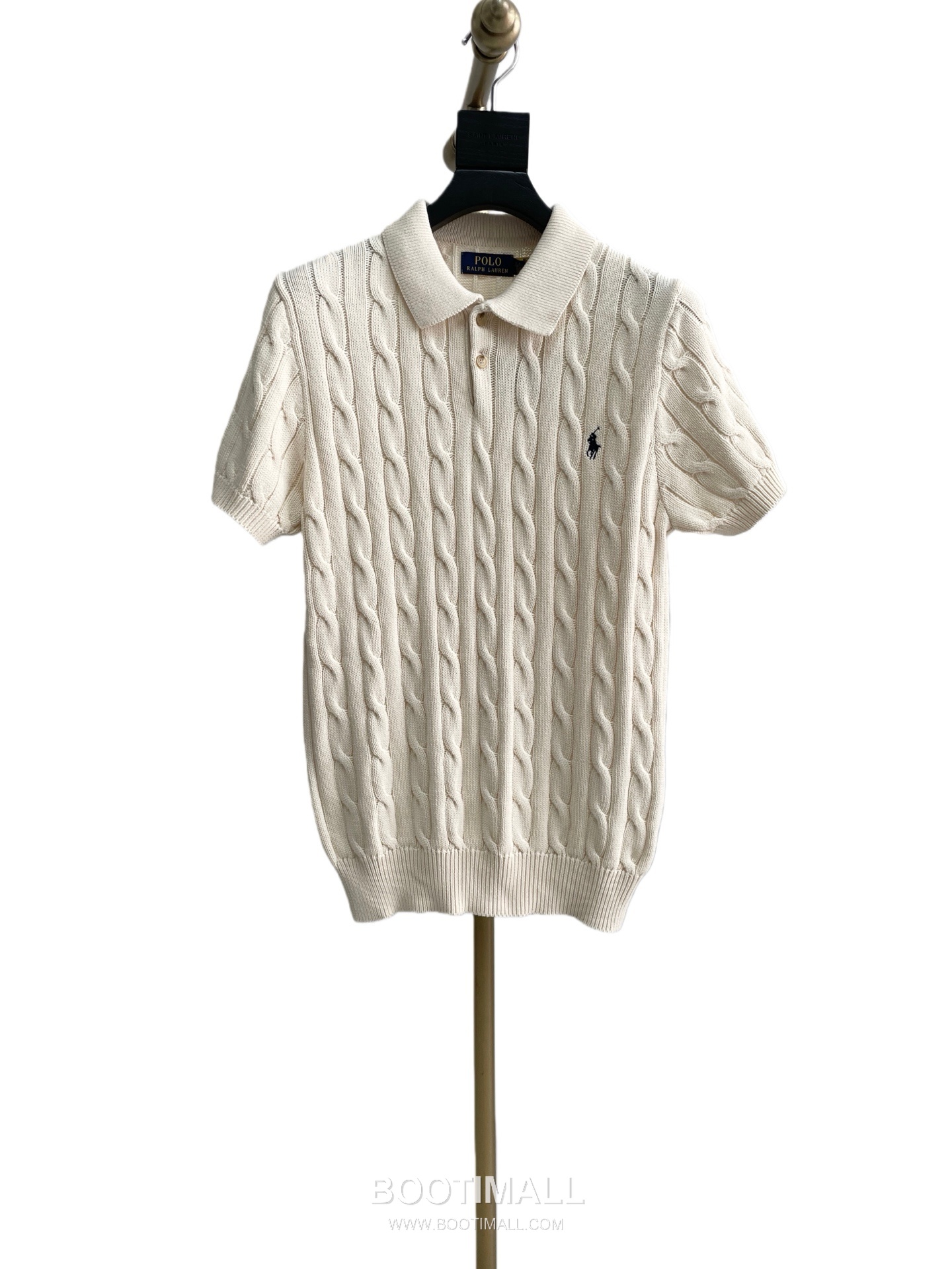 Ralph Lauren Cable Knit Polo Collar Short Sleeve Cotton Knit Shirt Cream 랄프로렌 케이블 니트 폴로 카라 반팔 코튼 니트 셔츠 크림 60112 10
