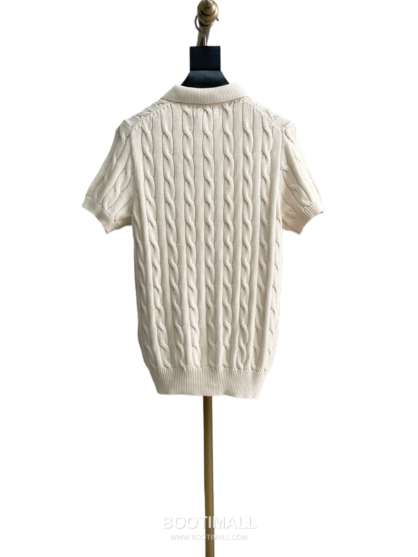 Ralph Lauren Cable Knit Polo Collar Short Sleeve Cotton Knit Shirt Cream 랄프로렌 케이블 니트 폴로 카라 반팔 코튼 니트 셔츠 크림 60112 11