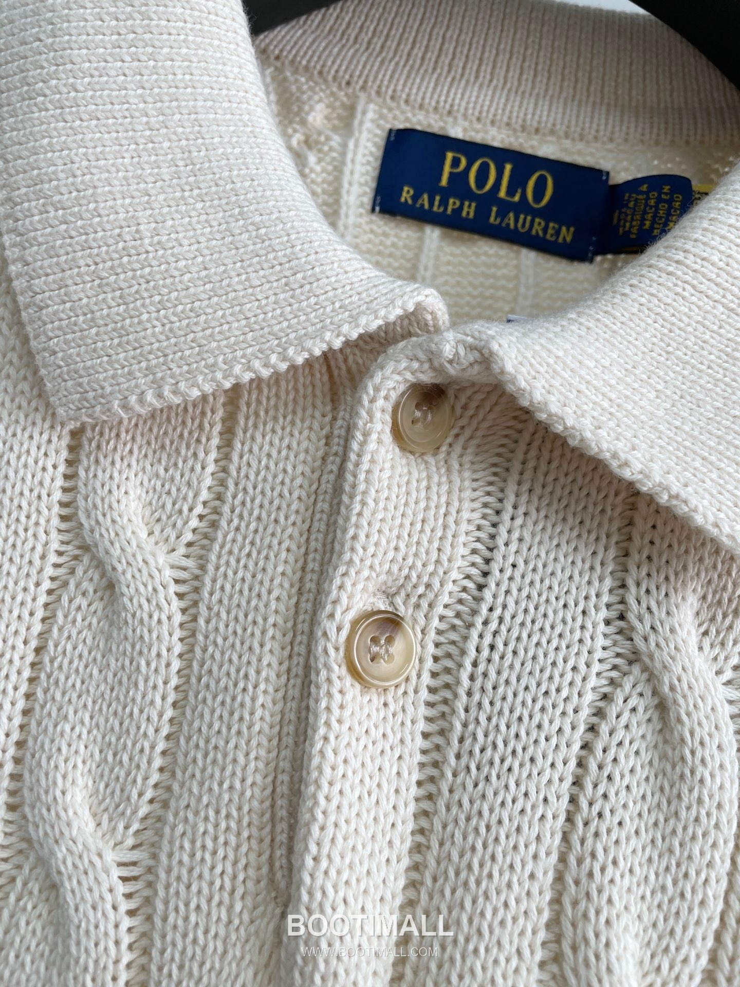 Ralph Lauren Cable Knit Polo Collar Short Sleeve Cotton Knit Shirt Cream 랄프로렌 케이블 니트 폴로 카라 반팔 코튼 니트 셔츠 크림 60112 14