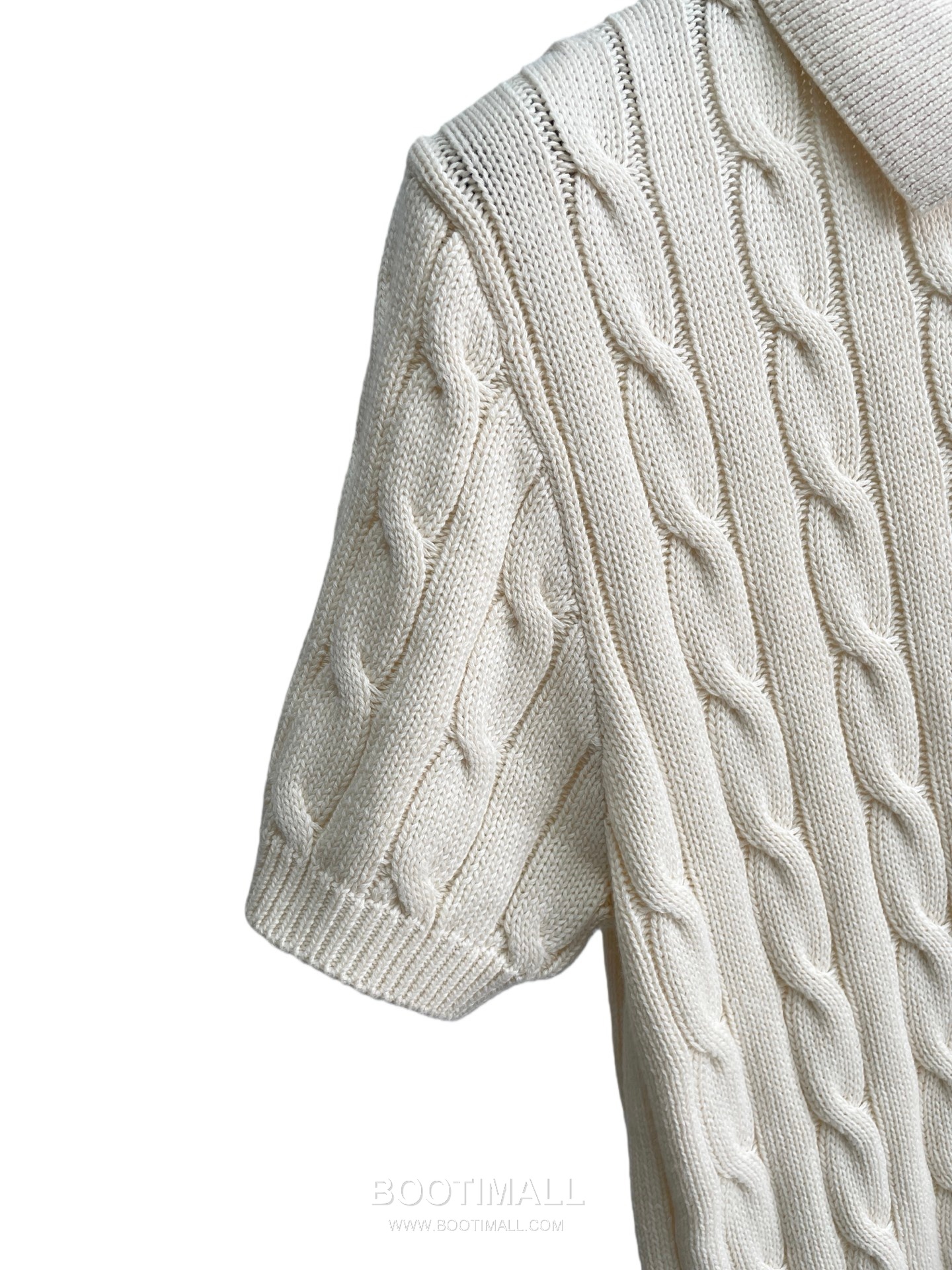 Ralph Lauren Cable Knit Polo Collar Short Sleeve Cotton Knit Shirt Cream 랄프로렌 케이블 니트 폴로 카라 반팔 코튼 니트 셔츠 크림 60112 16