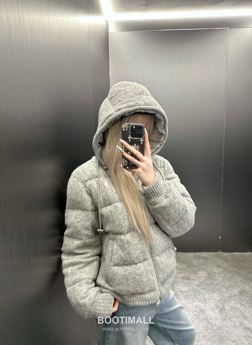 Ralph Lauren Cable Knit Wool Down Hooded Jacket Grey 랄프로렌 케이블 니트 울 다운 후드 자켓 그레이 31631 4