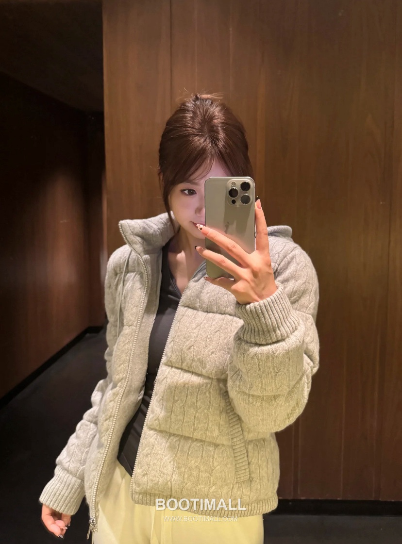 Ralph Lauren Cable Knit Wool Down Hooded Jacket Grey 랄프로렌 케이블 니트 울 다운 후드 자켓 그레이 31631 5