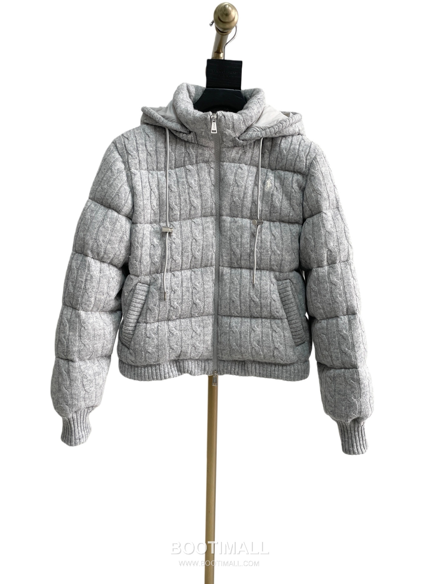 Ralph Lauren Cable Knit Wool Down Hooded Jacket Grey 랄프로렌 케이블 니트 울 다운 후드 자켓 그레이 31631 10