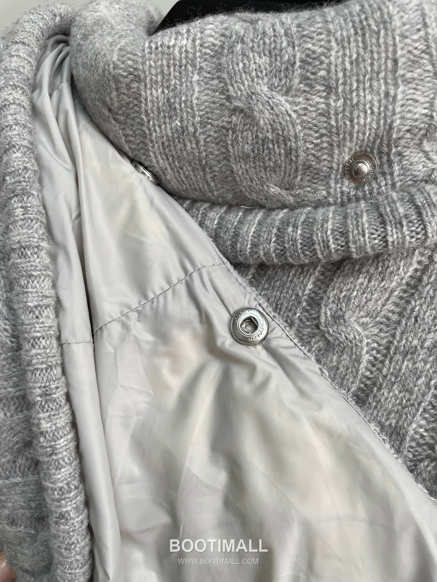 Ralph Lauren Cable Knit Wool Down Hooded Jacket Grey 랄프로렌 케이블 니트 울 다운 후드 자켓 그레이 31631 13