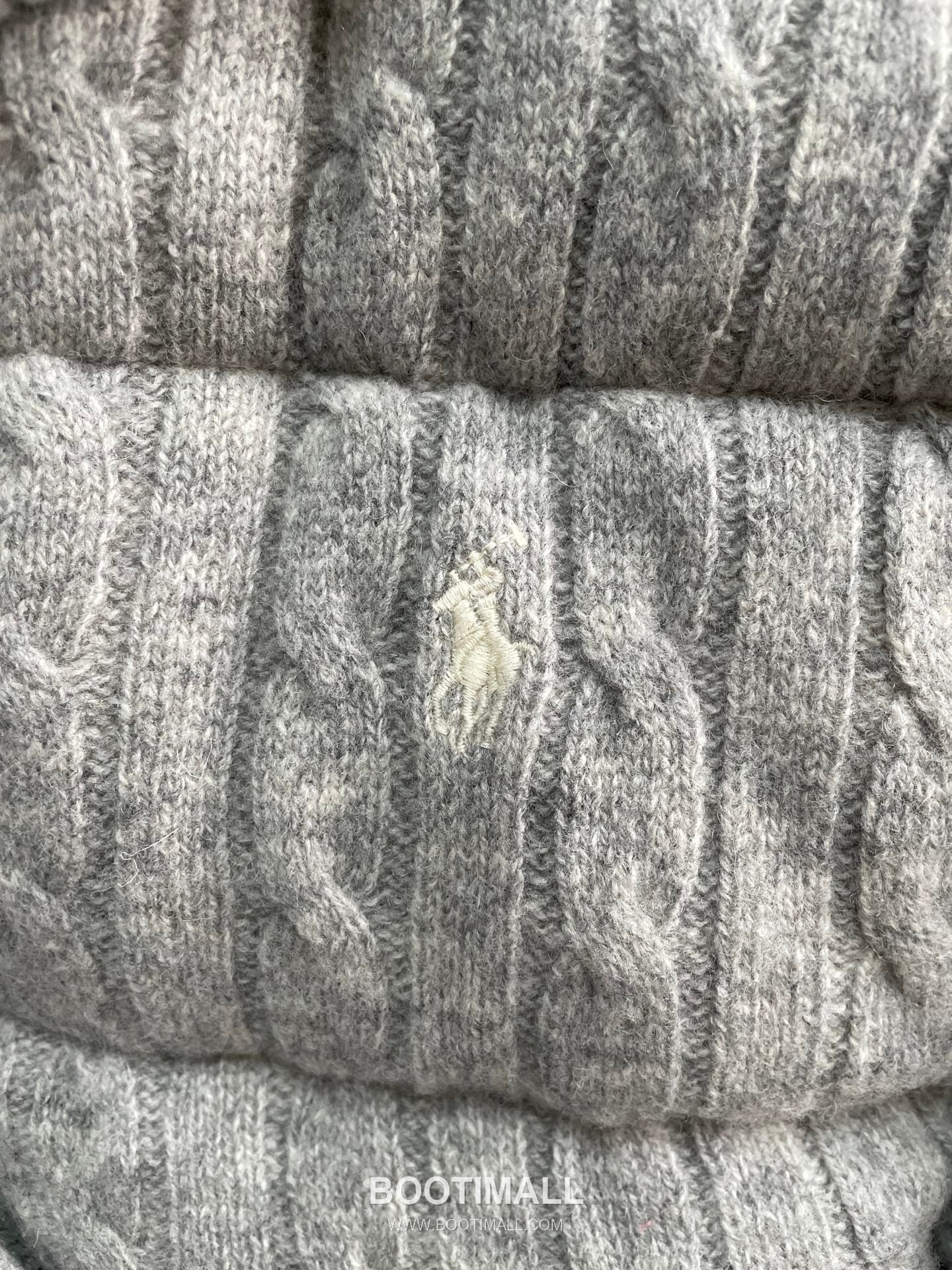 Ralph Lauren Cable Knit Wool Down Hooded Jacket Grey 랄프로렌 케이블 니트 울 다운 후드 자켓 그레이 31631 14