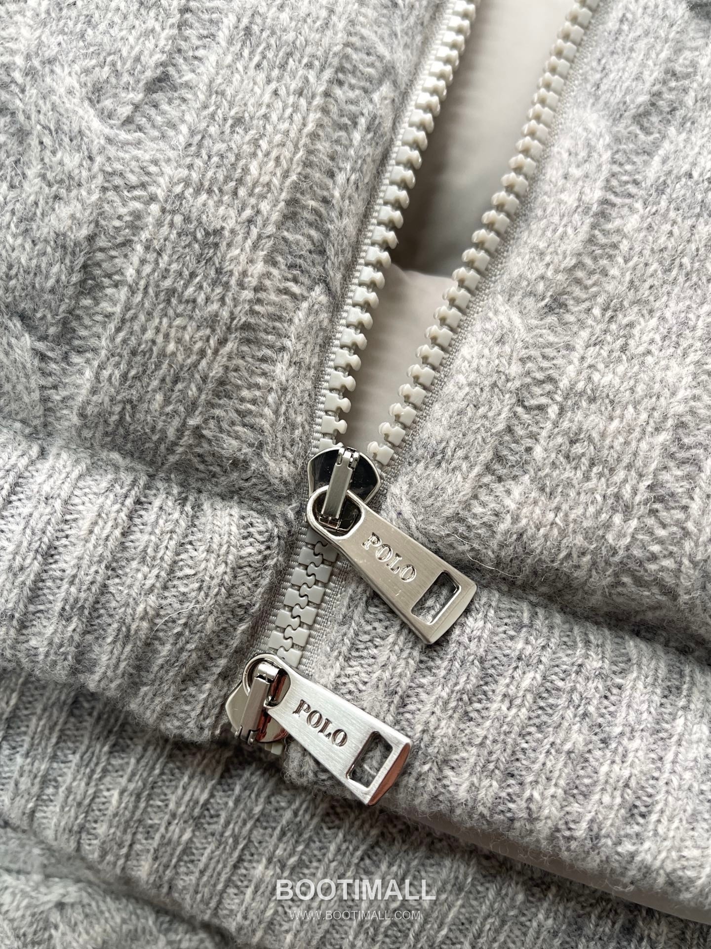 Ralph Lauren Cable Knit Wool Down Hooded Jacket Grey 랄프로렌 케이블 니트 울 다운 후드 자켓 그레이 31631 15