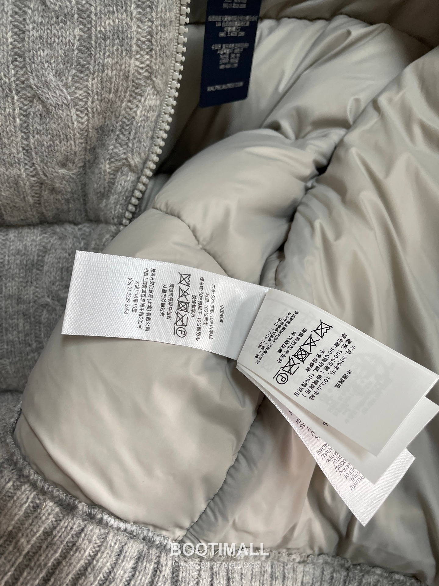 Ralph Lauren Cable Knit Wool Down Hooded Jacket Grey 랄프로렌 케이블 니트 울 다운 후드 자켓 그레이 31631 17