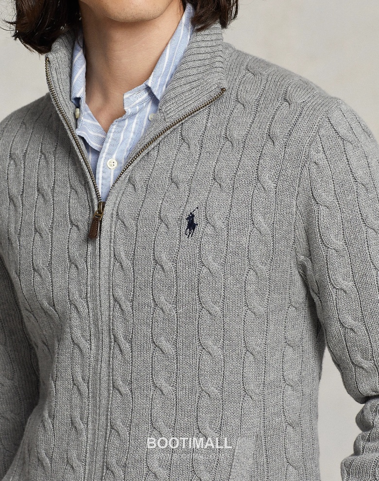 Ralph Lauren Cable Knit Full Zip Cardigan Grey 랄프로렌 케이블 니트 풀 집업 카디건 그레이 60053 2