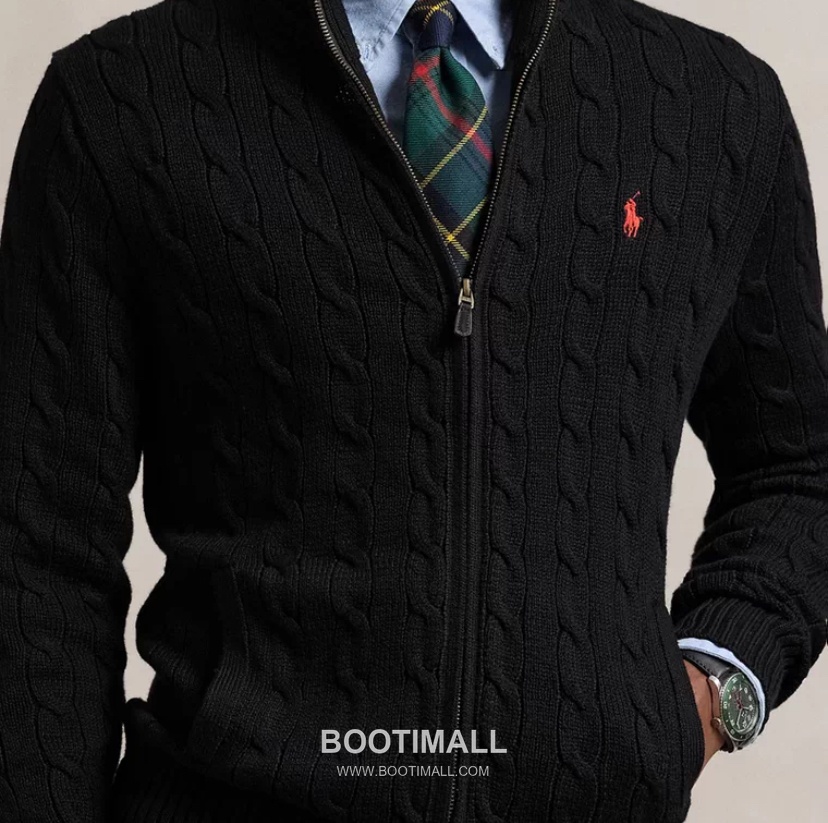 Ralph Lauren Stand Collar Full Zip Cable Knit Cardigan Cream 랄프로렌 스탠드 칼라 풀 집업 케이블 니트 가디건 크림 60080 3