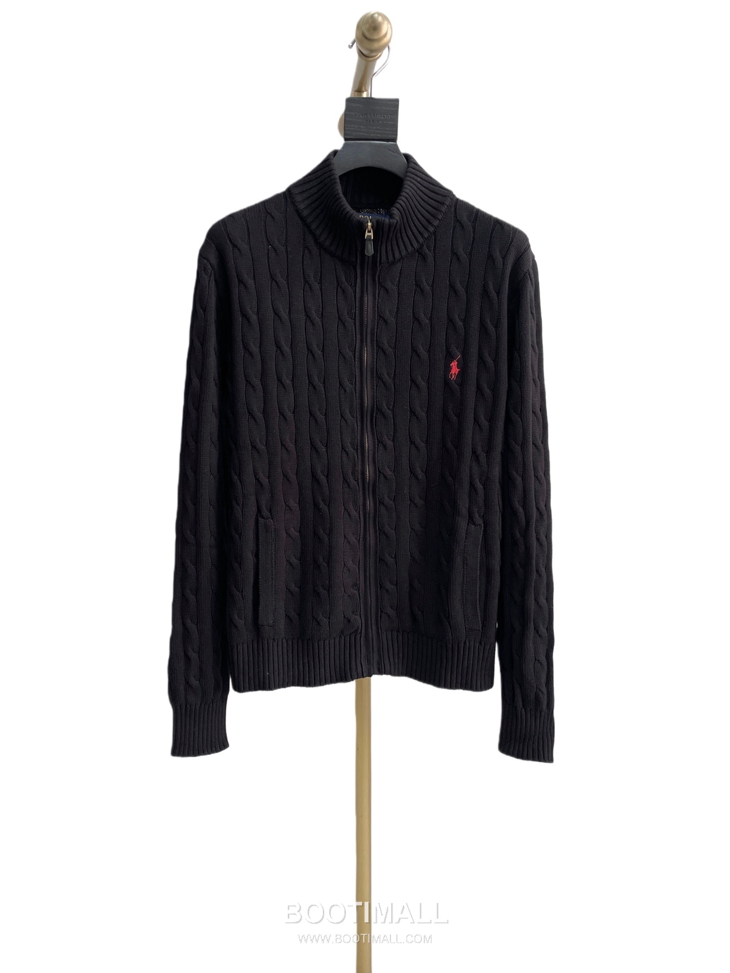 Ralph Lauren Stand Collar Full Zip Cable Knit Cardigan Cream 랄프로렌 스탠드 칼라 풀 집업 케이블 니트 가디건 크림 60080 17