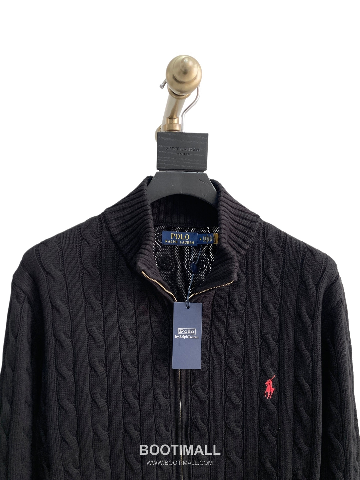 Ralph Lauren Stand Collar Full Zip Cable Knit Cardigan Cream 랄프로렌 스탠드 칼라 풀 집업 케이블 니트 가디건 크림 60080 19