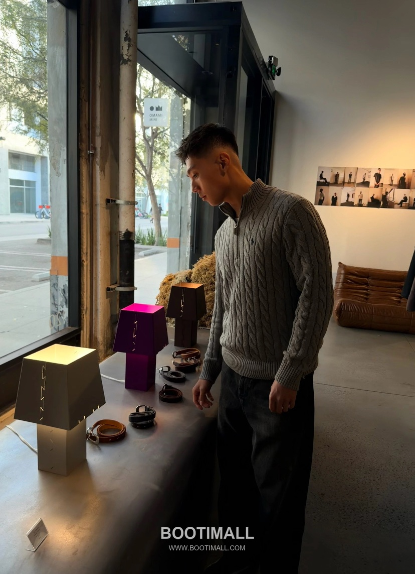 Ralph Lauren Half Zip Cable Knit Cotton Sweater Grey 랄프로렌 하프 집업 케이블 니트 코튼 스웨터 그레이 60091 5