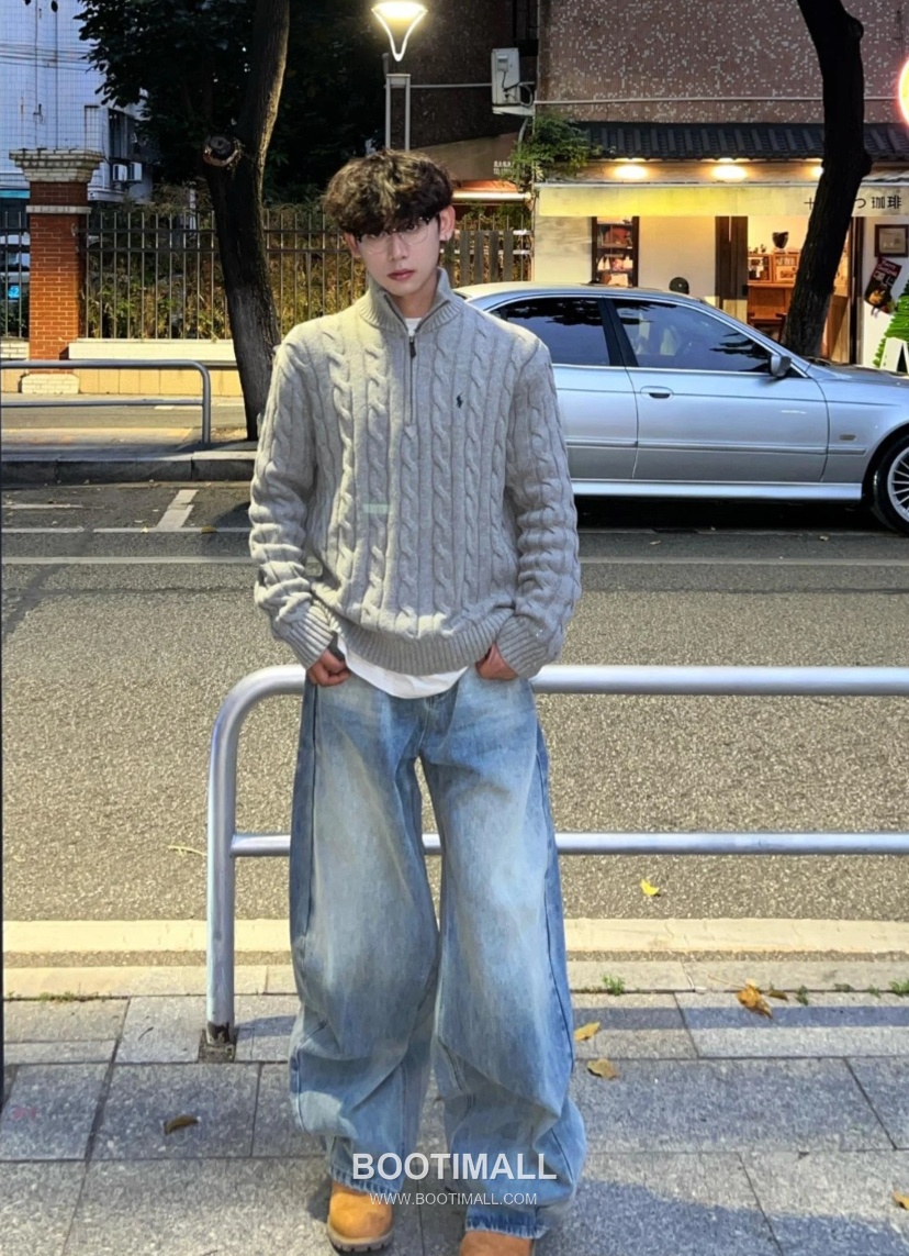 Ralph Lauren Half Zip Cable Knit Cotton Sweater Grey 랄프로렌 하프 집업 케이블 니트 코튼 스웨터 그레이 60091 6