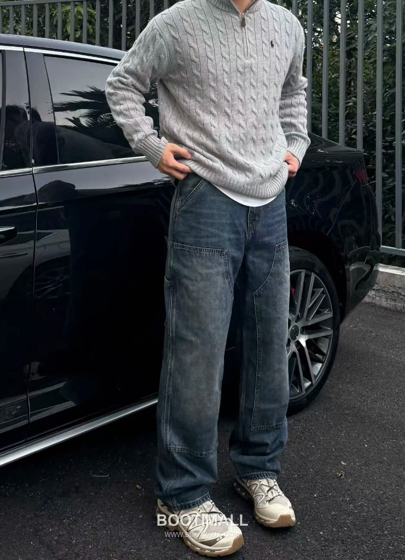 Ralph Lauren Half Zip Cable Knit Cotton Sweater Grey 랄프로렌 하프 집업 케이블 니트 코튼 스웨터 그레이 60091 9