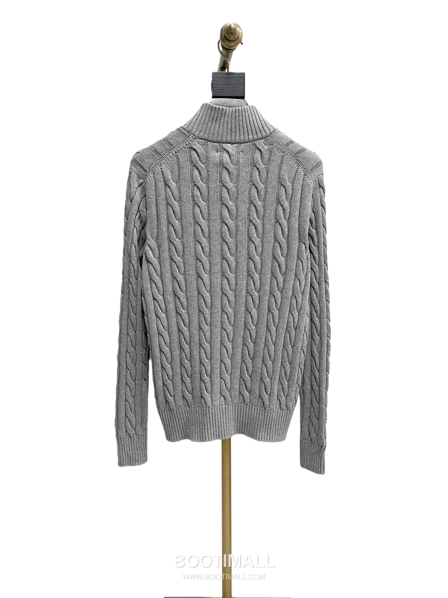 Ralph Lauren Half Zip Cable Knit Cotton Sweater Grey 랄프로렌 하프 집업 케이블 니트 코튼 스웨터 그레이 60091 11
