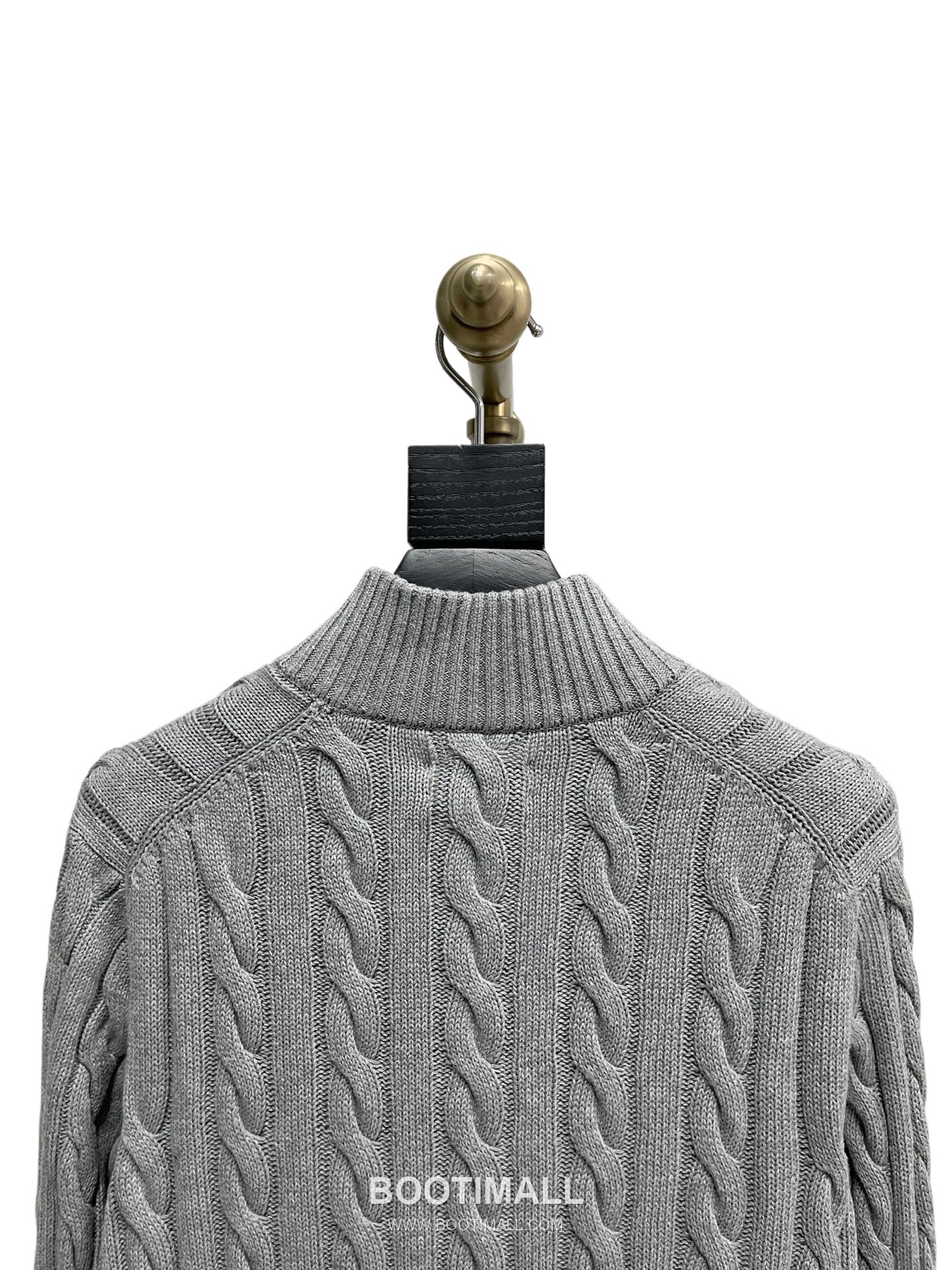 Ralph Lauren Half Zip Cable Knit Cotton Sweater Grey 랄프로렌 하프 집업 케이블 니트 코튼 스웨터 그레이 60091 13