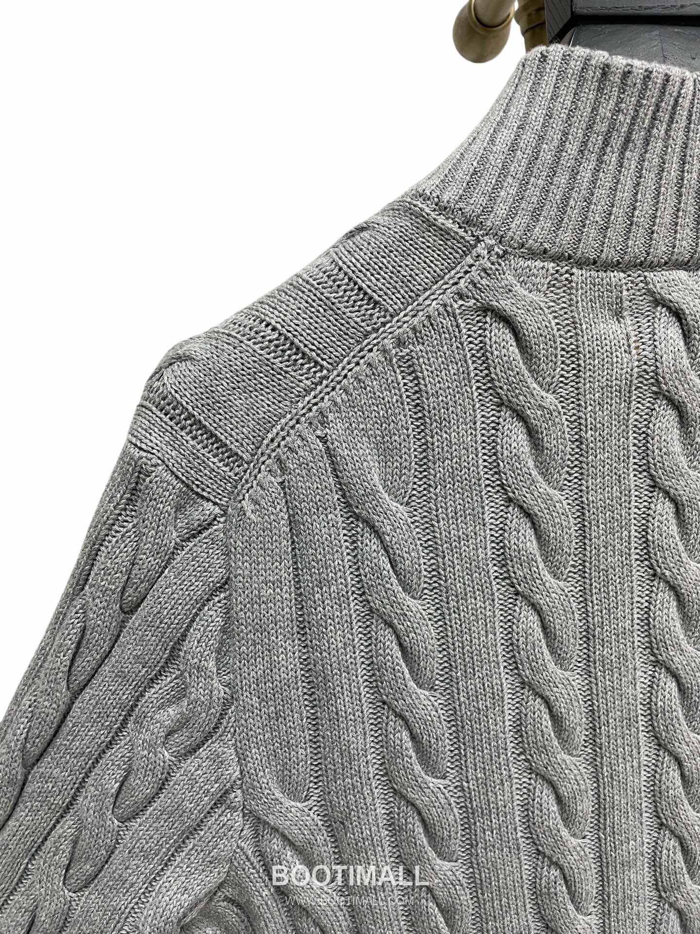 Ralph Lauren Half Zip Cable Knit Cotton Sweater Grey 랄프로렌 하프 집업 케이블 니트 코튼 스웨터 그레이 60091 15