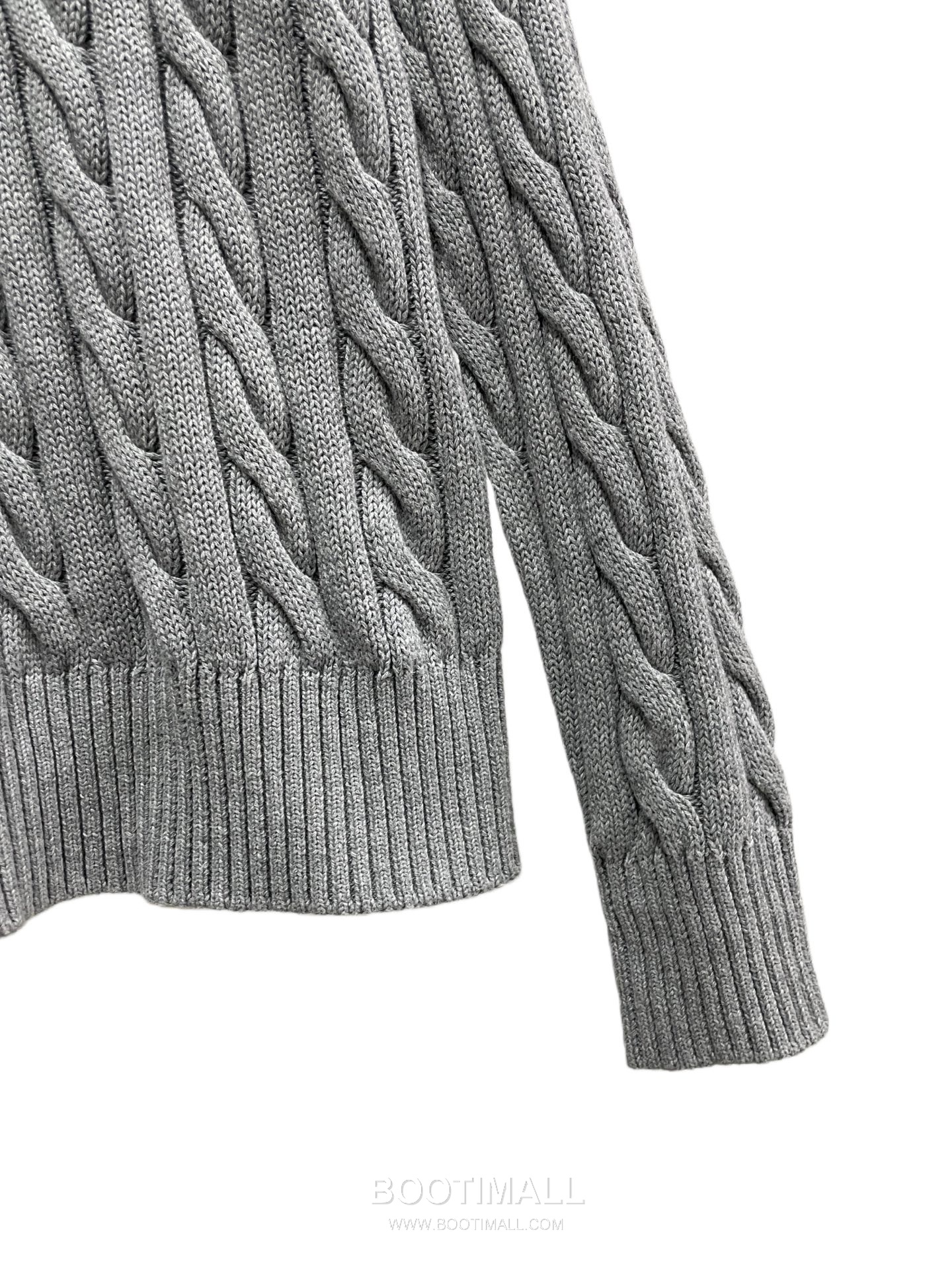 Ralph Lauren Half Zip Cable Knit Cotton Sweater Grey 랄프로렌 하프 집업 케이블 니트 코튼 스웨터 그레이 60091 16