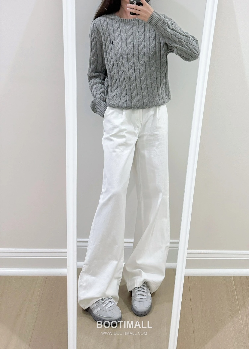 Ralph Lauren Classic Cable Knit Cotton Crewneck Sweater Gray 랄프로렌 클래식 케이블 니트 코튼 크루넥 스웨터 그레이 60081 3